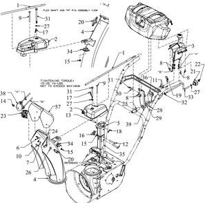 Chute Diagram and Parts List for 2X24-INCHHP (31AM5BSR710)(2016) Cub Cadet Snow Blower